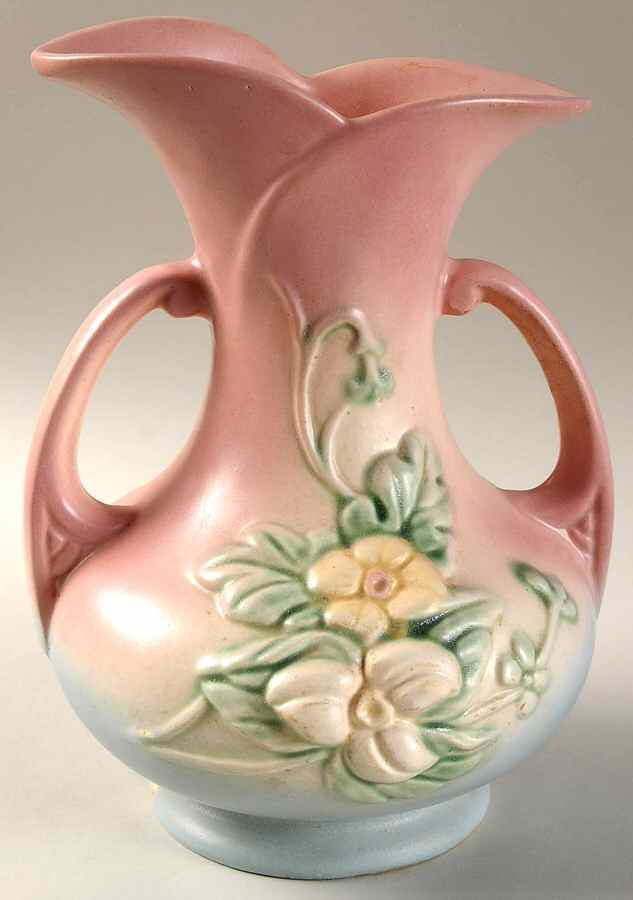 Wild Flower Blue and Pink 7" Vase by Hull-1