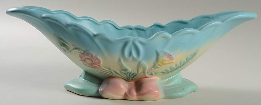 Bow Knot Blue and Turquoise Centerpiece/Console Bowl by Hull-1