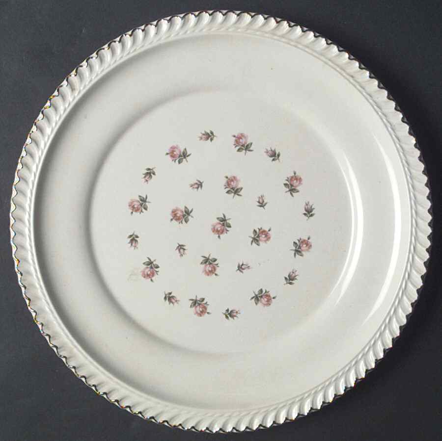 Rosebud Bouquet (Gold Trim) Dinner Plate by Harker-1