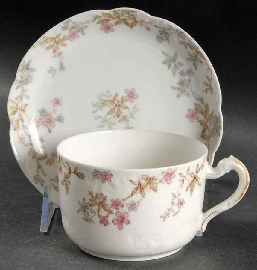 Schleiger 81A Flat Cup & Saucer Set by Haviland-1