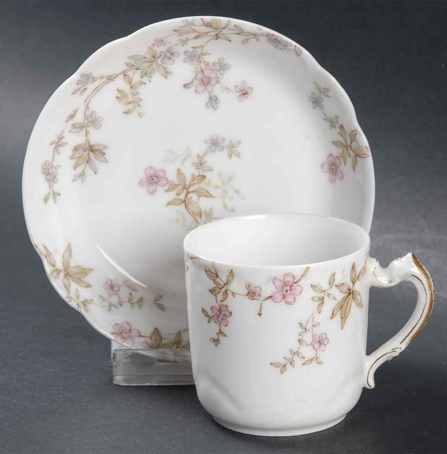 Schleiger 81A Flat Demitasse Cup & Saucer Set by Haviland-1