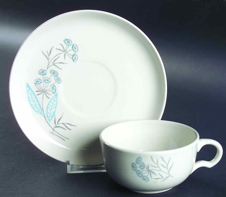 Royal Maytime Flat Cup & Saucer Set by Homer Laughlin -1