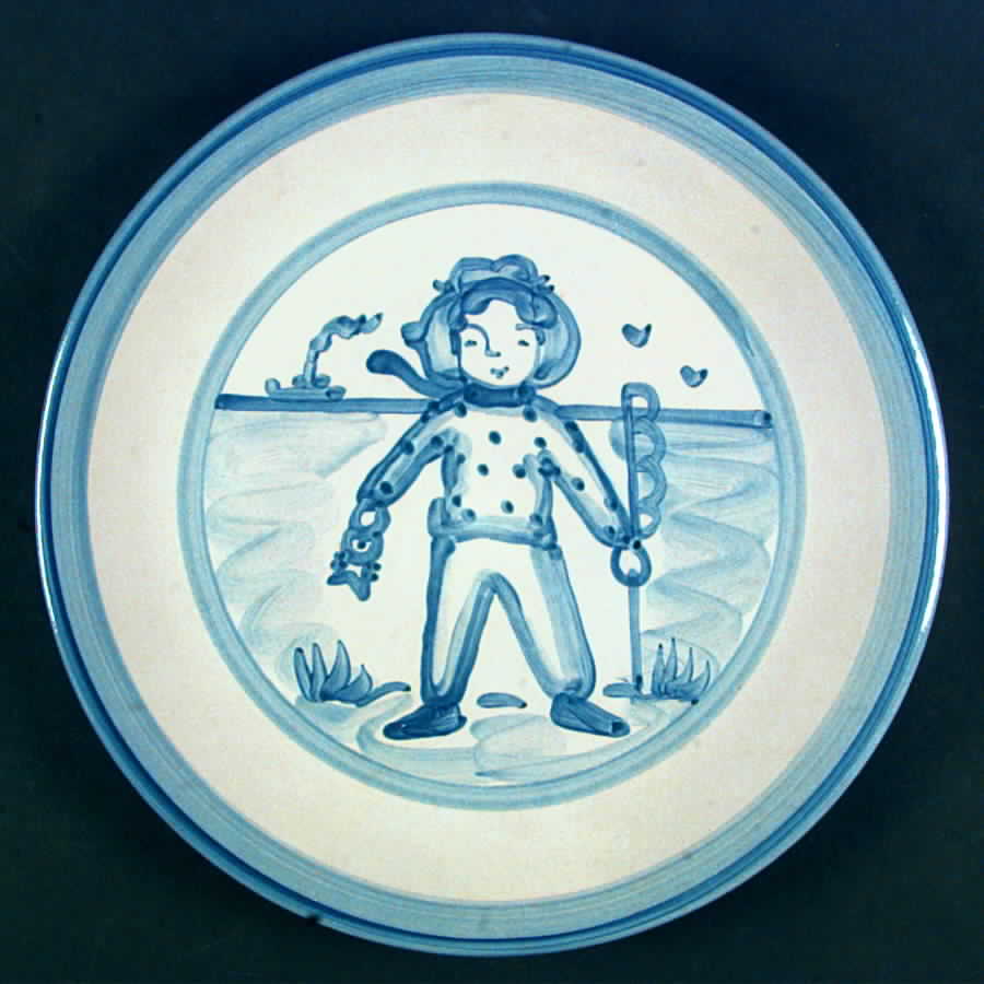 Fisherman Dinner Plate by M A Hadley-1