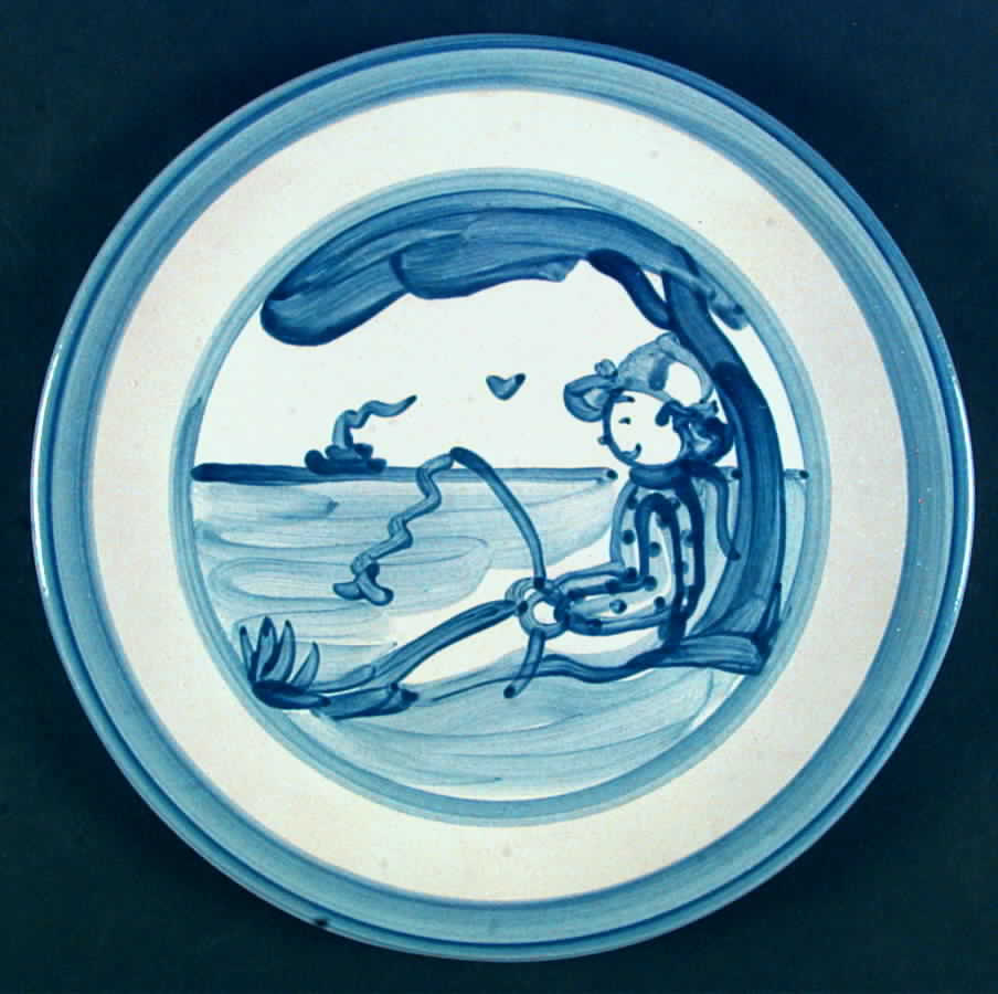 Fisherman Dinner Plate by M A Hadley-1