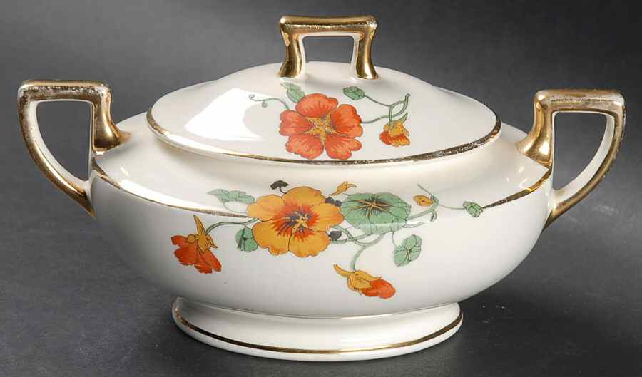 Nasturtium Sugar Bowl & Lid by Homer Laughlin -1