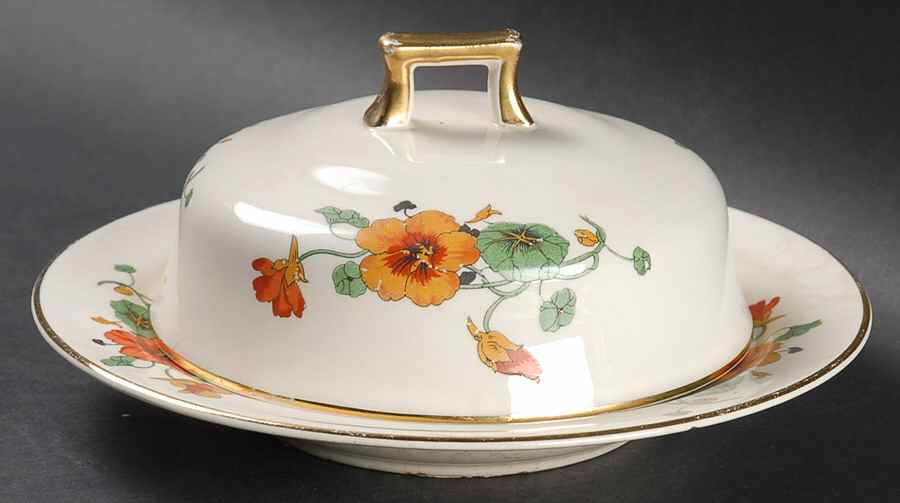 Nasturtium Round Covered Butter by Homer Laughlin -1