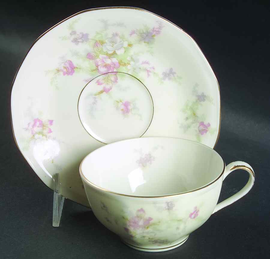 H1107 Flat Cup & Saucer Set by Haviland-1