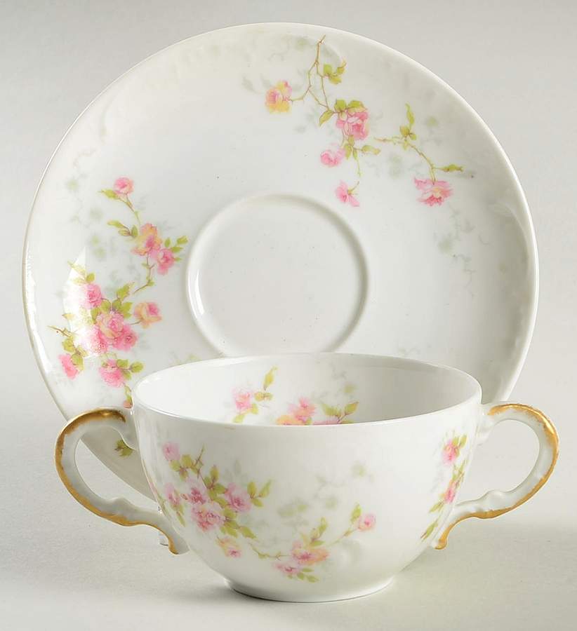 Schleiger 150-5 Flat Bouillon Cup & Saucer by Haviland-1