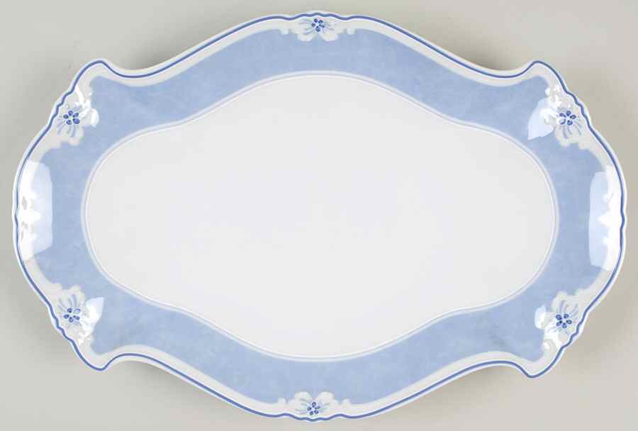 Estelle Bleu 13" Oval Serving Platter by Hutschenreuther-1