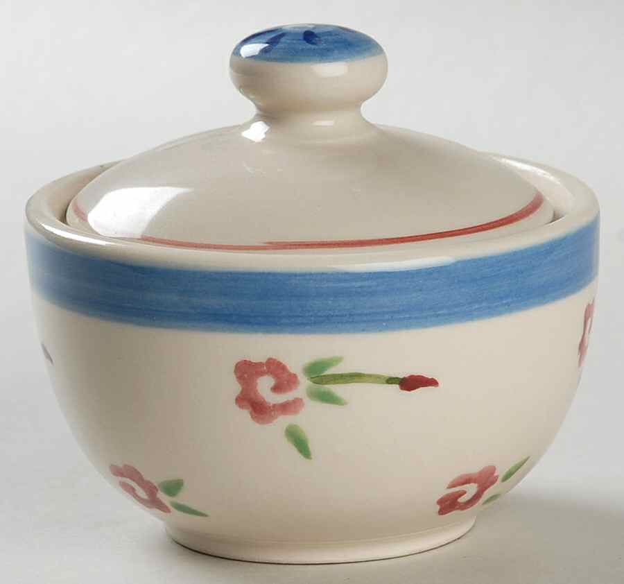Mount Vernon Quilt Sugar Bowl & Lid by Hartstone-1