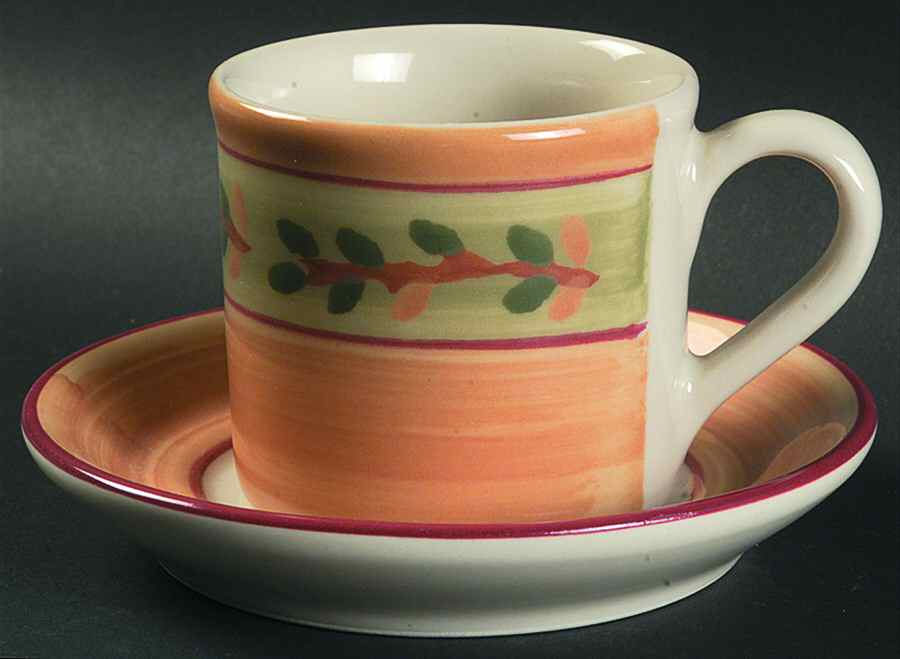 June Cherries Flat Cup & Saucer Set by Hartstone-1