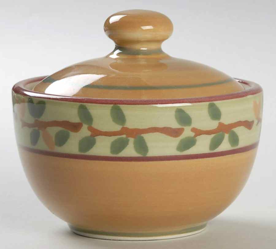 June Cherries Sugar Bowl & Lid by Hartstone-1