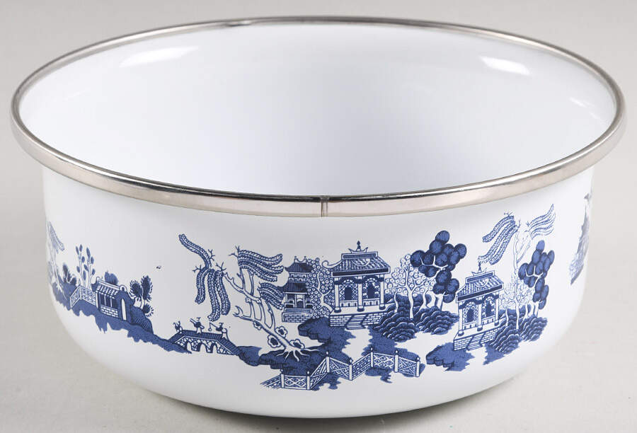 Blue Willow 6" Metal Mixing Bowl by Heritage Mint-1
