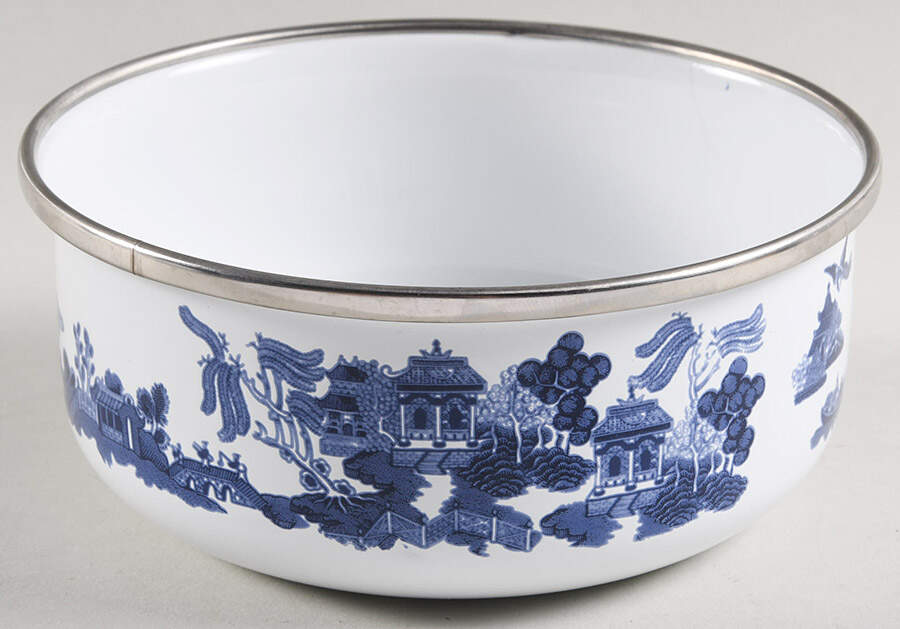 Blue Willow 6" Metal Mixing Bowl by Heritage Mint-1
