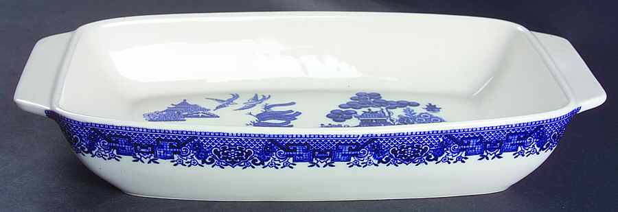 Blue Willow 13"  Rectangular Baker by Heritage Mint-1