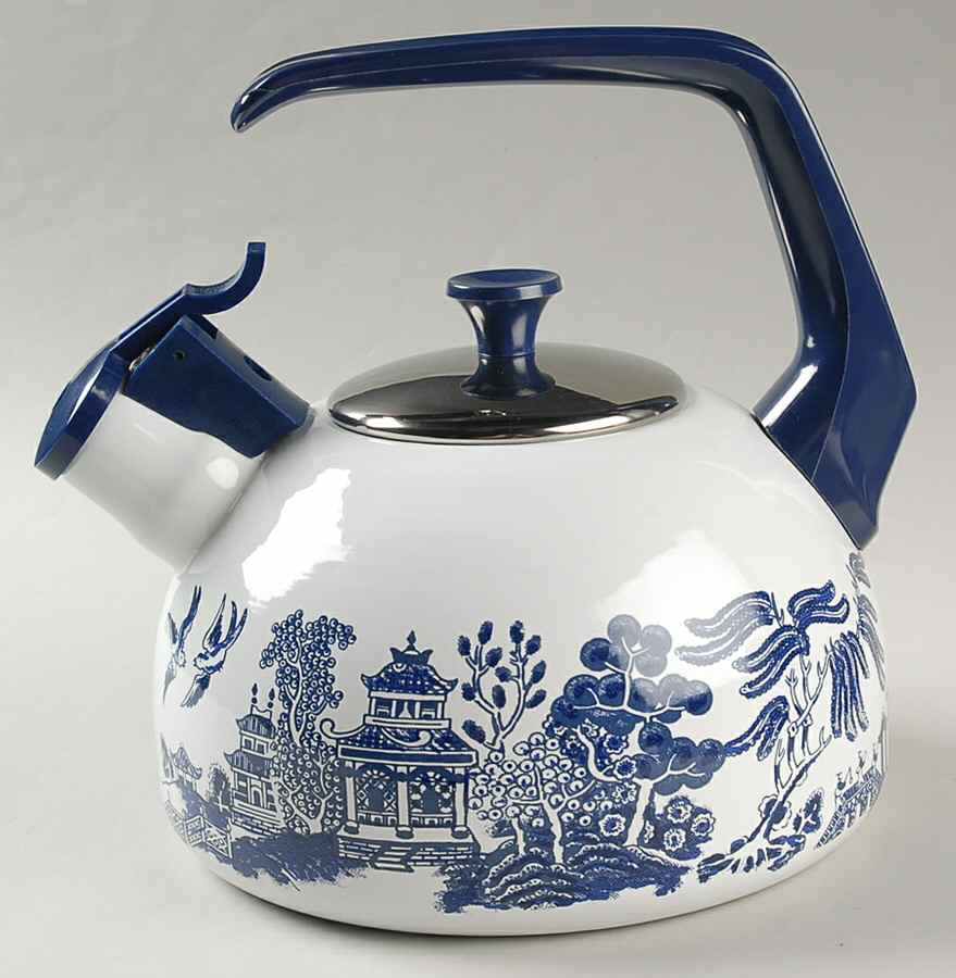 Blue Willow Metal Kettle & Lid by Heritage Mint-1