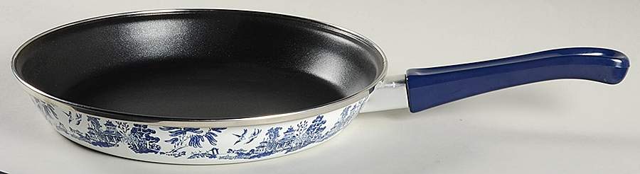 Blue Willow 11" Open Metal Skillet by Heritage Mint-1