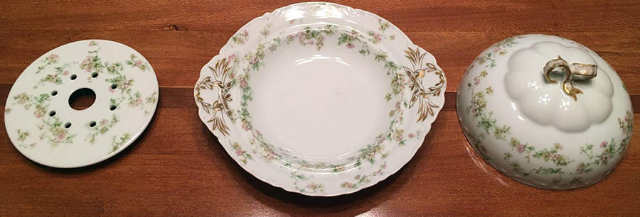 Schleiger 74e Round Covered Butter with Strainer by Haviland-1