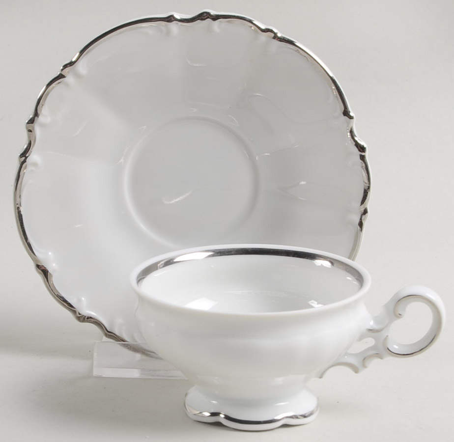 Orleans Footed Demitasse Cup & Saucer Set by Hutschenreuther-1