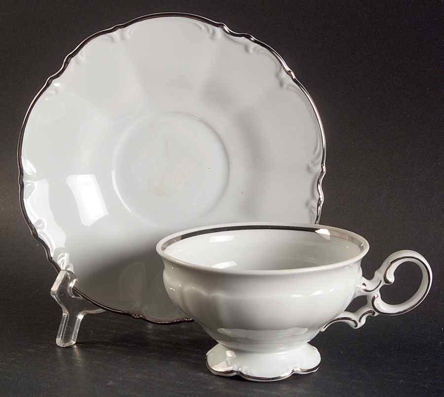 Orleans Footed Cup & Saucer Set by Hutschenreuther-1
