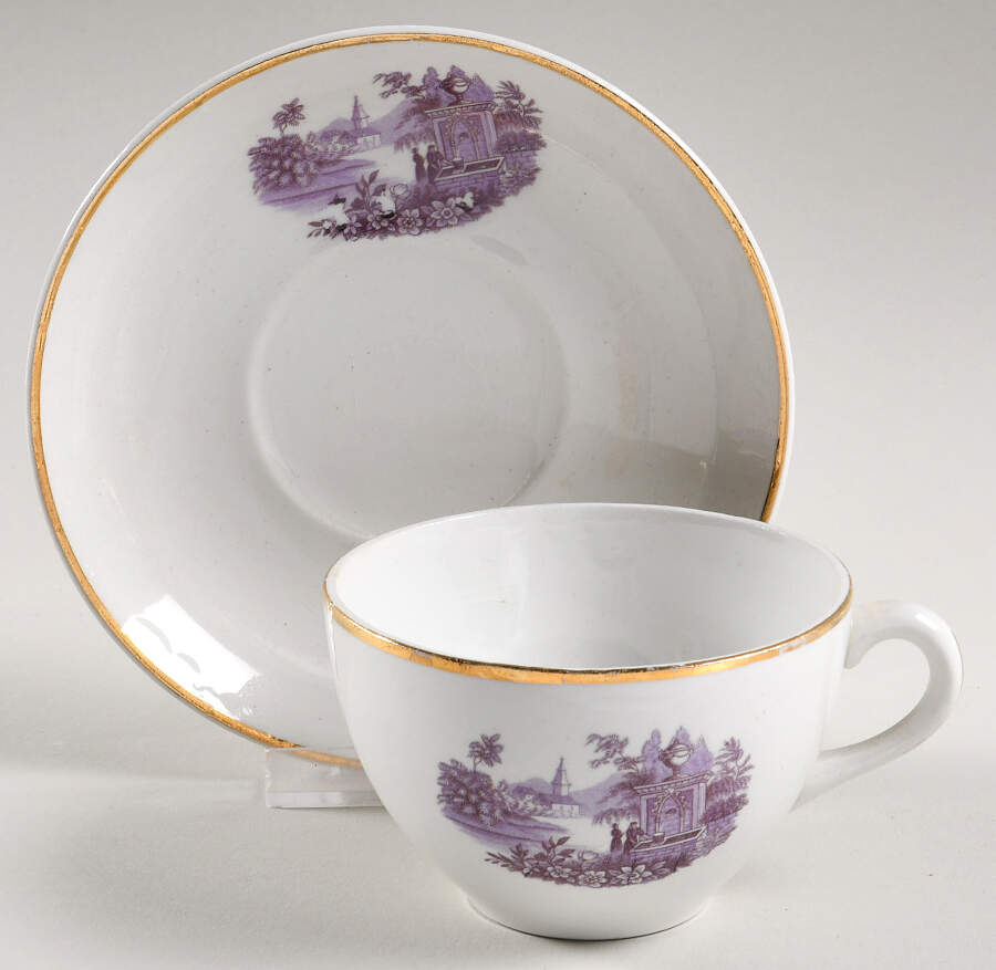 HLC1175 Flat Cup & Saucer Set by Homer Laughlin -1