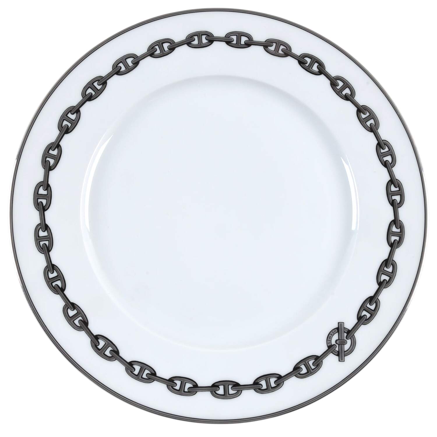 Chaine D'Ancre Gray (Platinum Trim) Service Plate (Charger) by Hermes-1