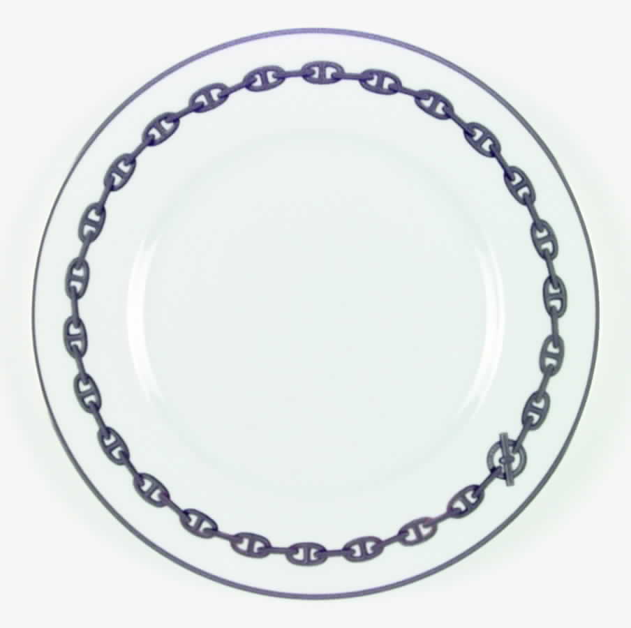 Chaine D'Ancre Gray (Platinum Trim) Dinner Plate by Hermes-1
