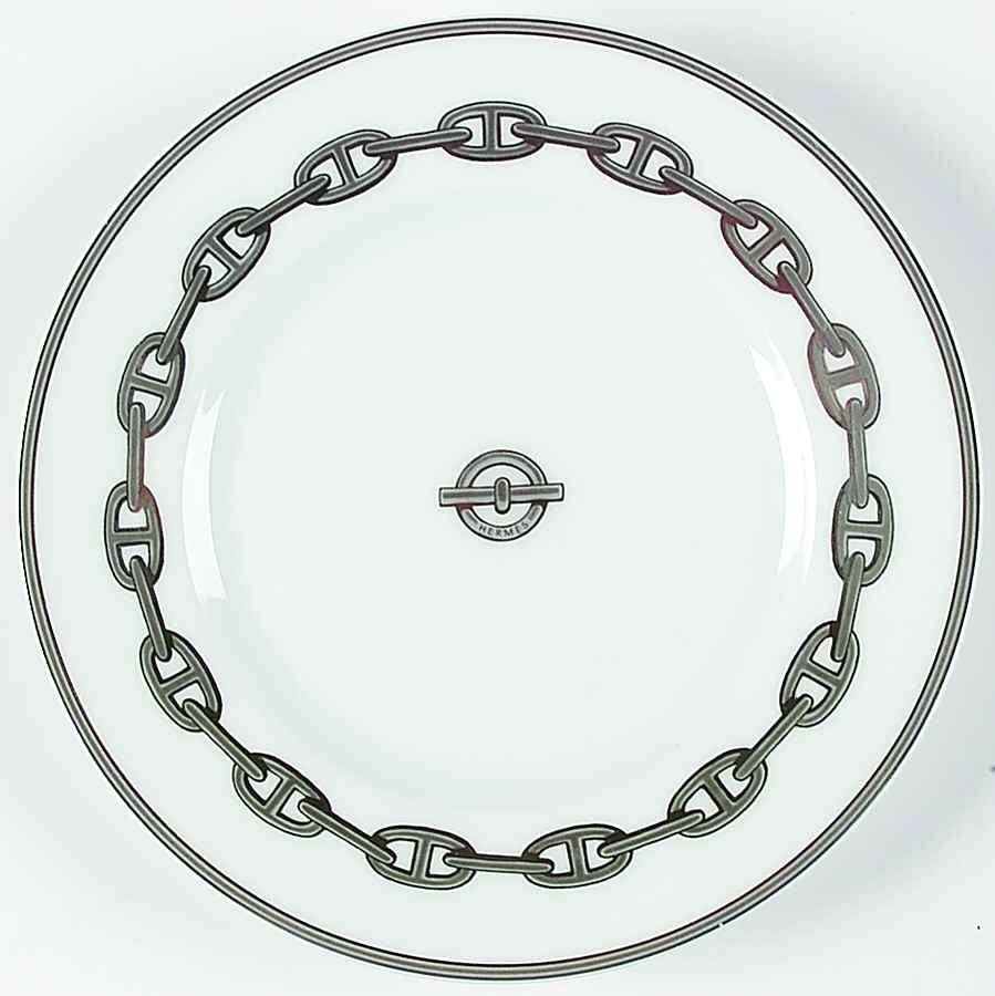 Chaine D'Ancre Gray (Platinum Trim) Bread & Butter Plate by Hermes-1