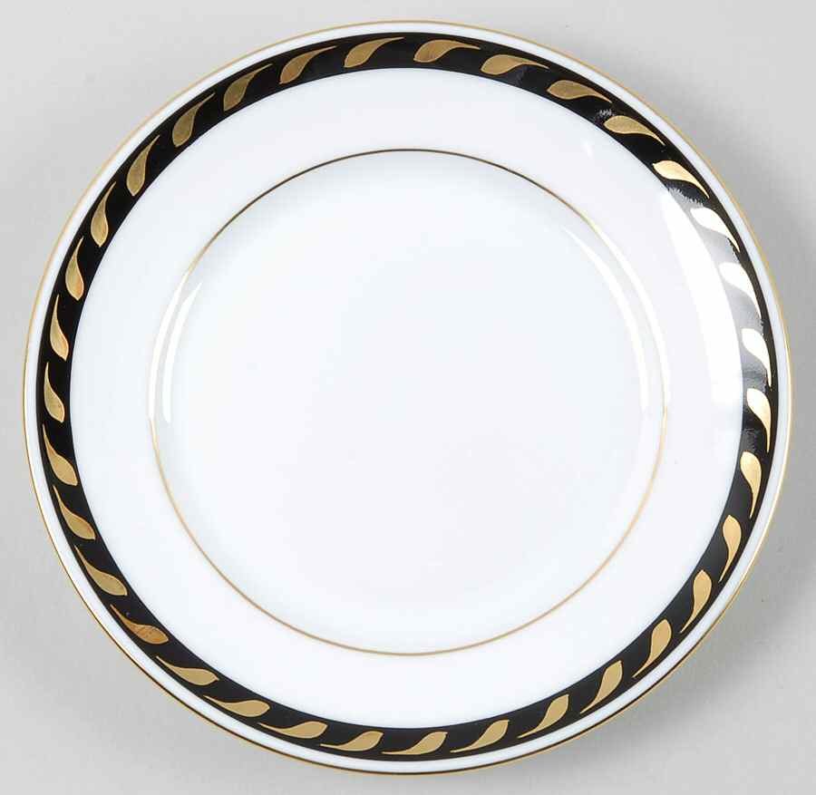 Candlelight Black Bread & Butter Plate by Herend-1