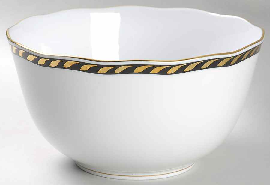 Candlelight Black 7" Round Vegetable Bowl by Herend-1