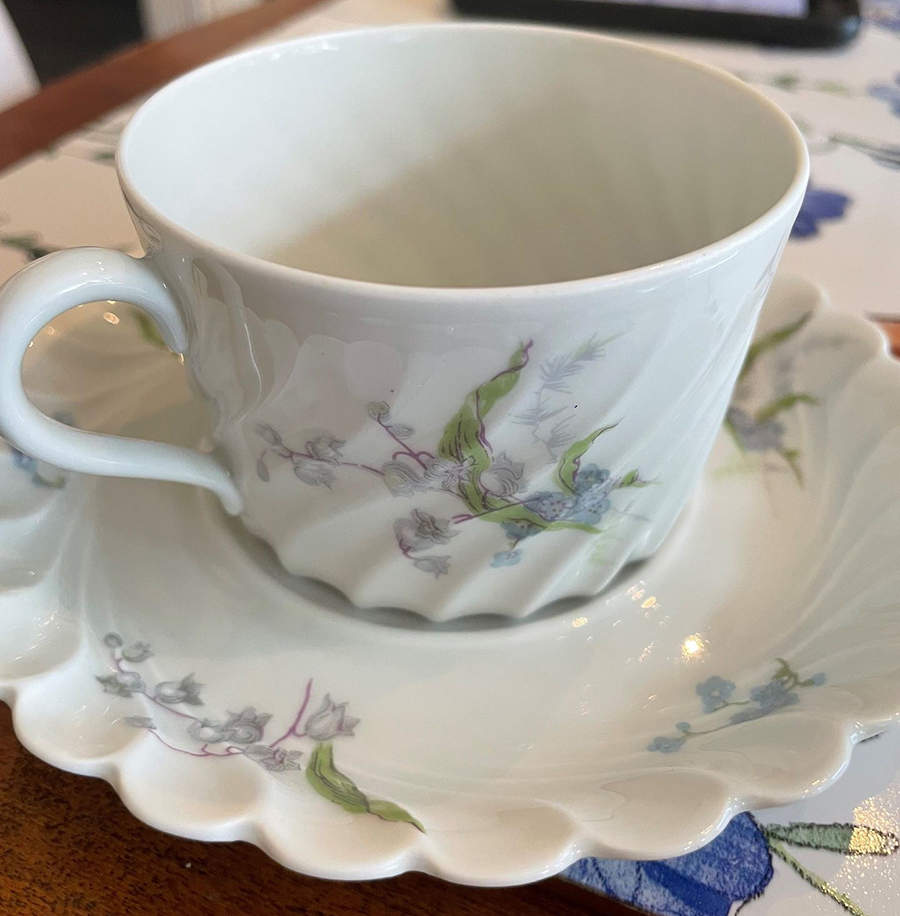 Muguet Myosotis Flat Cup & Saucer Set by Haviland-1