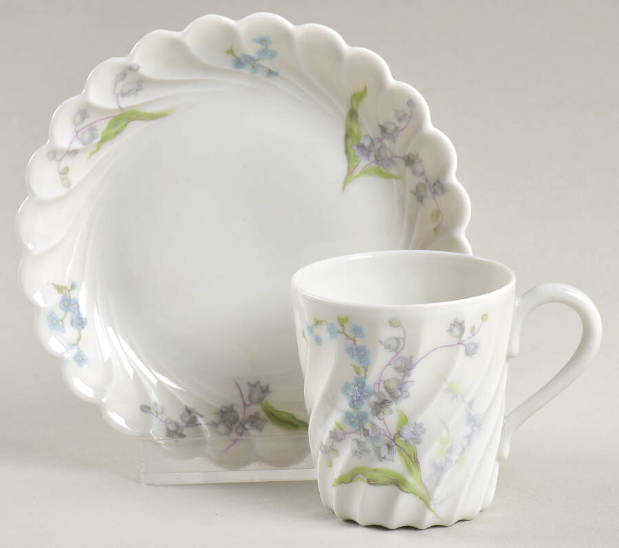 Muguet Myosotis Flat Demitasse Cup & Saucer Set by Haviland-1