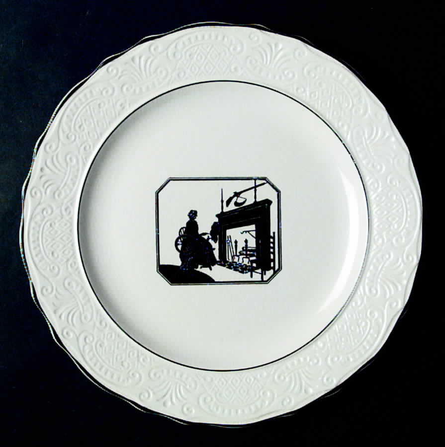 Colonial Lady (Embossed, Black) Dinner Plate by Harker-1