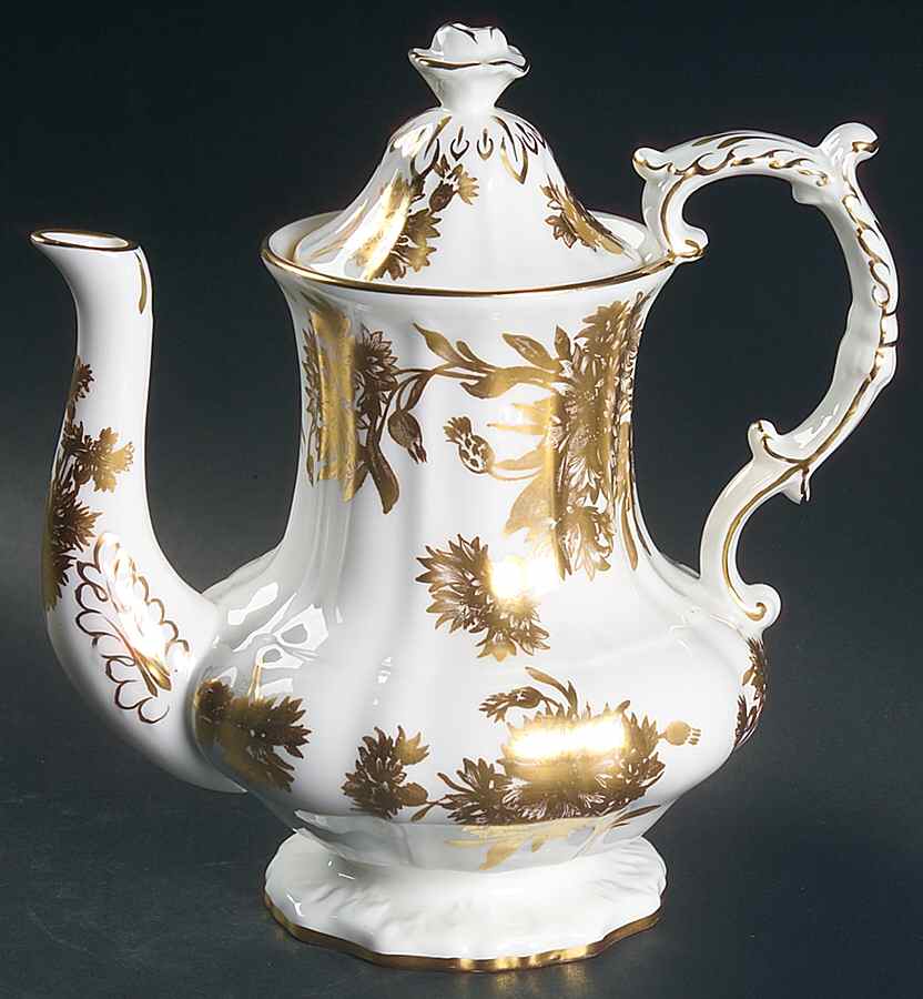 Golden Cornflower Coffee Pot & Lid by Hammersley-1