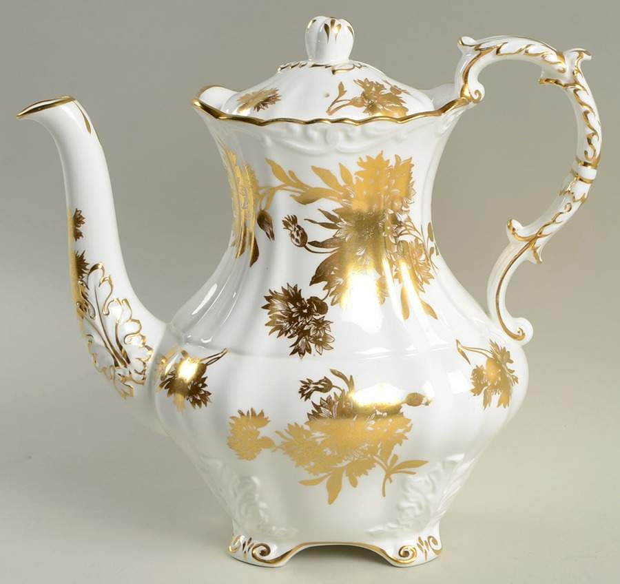 Golden Cornflower Coffee Pot & Lid by Hammersley-1