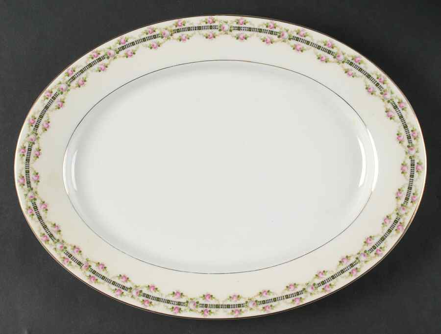 HWC8 12" Oval Serving Platter by HW (Germany, Czech)-1