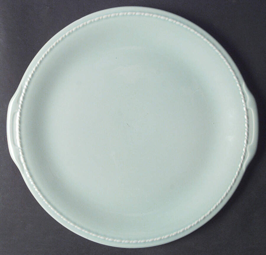 Interstate Green Handled Cake Plate by Homer Laughlin -1
