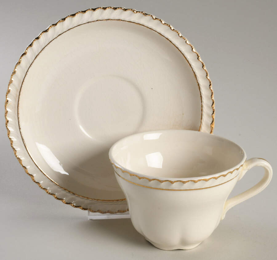 HAR75 Flat Cup & Saucer Set by Harker-1