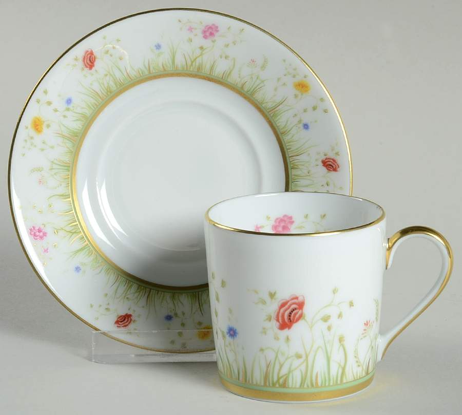 Floralies Flat Demitasse Cup & Saucer Set by Haviland-1