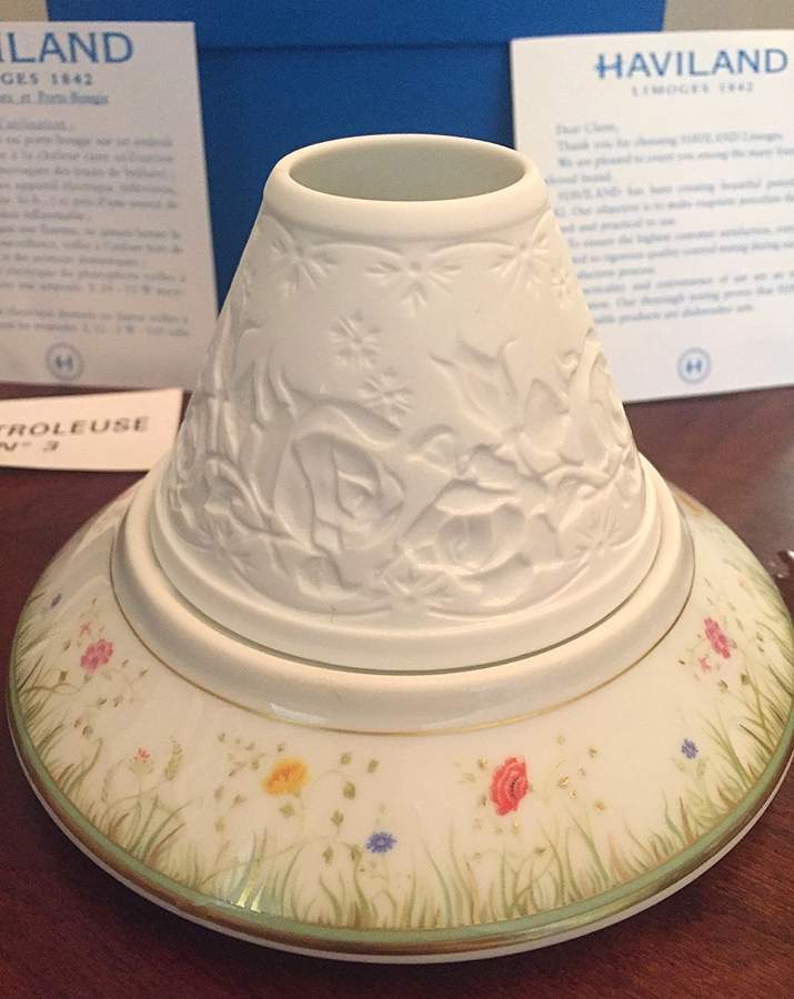 Floralies Lithophane Candle Votive by Haviland-1