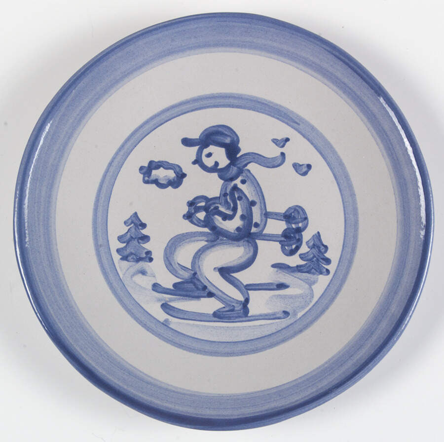 Skier Salad/Dessert Plate by M A Hadley-1