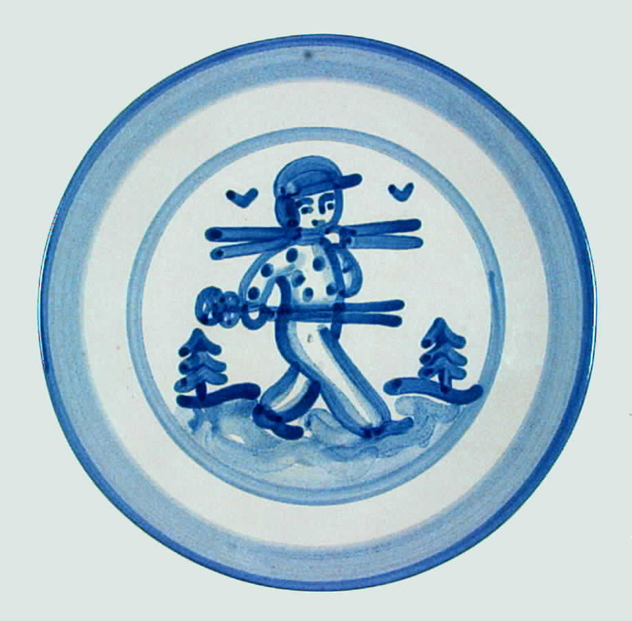 Skier Salad/Dessert Plate by M A Hadley-1