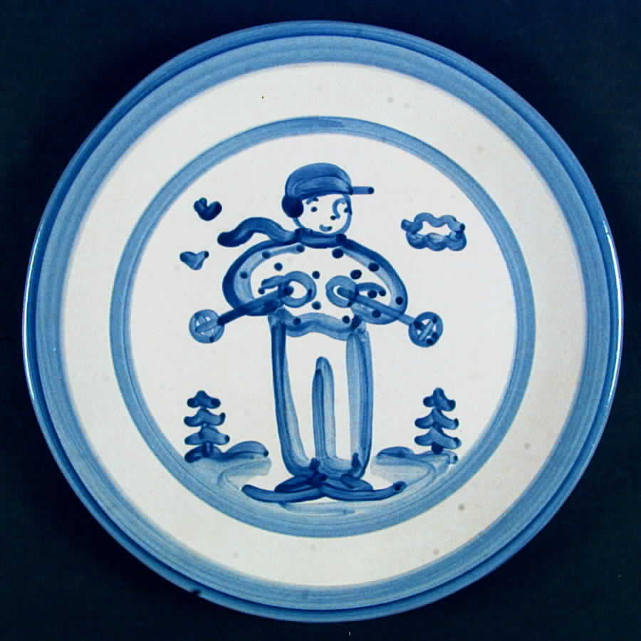 Skier Dinner Plate by M A Hadley-1