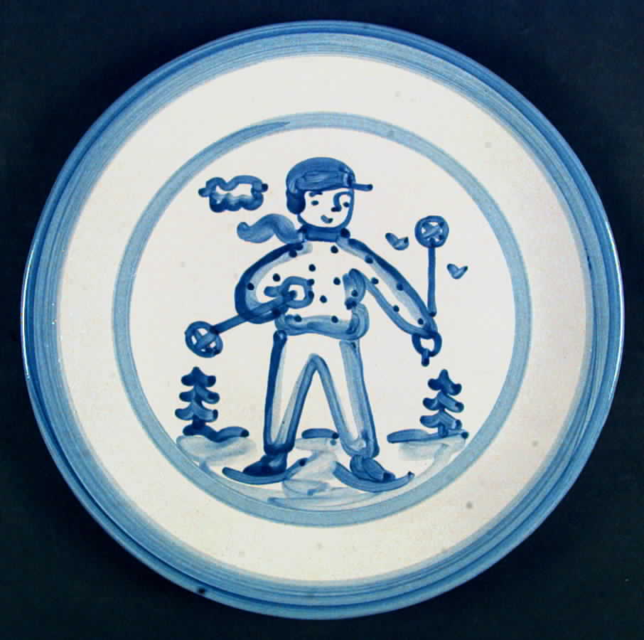 Skier Dinner Plate by M A Hadley-1