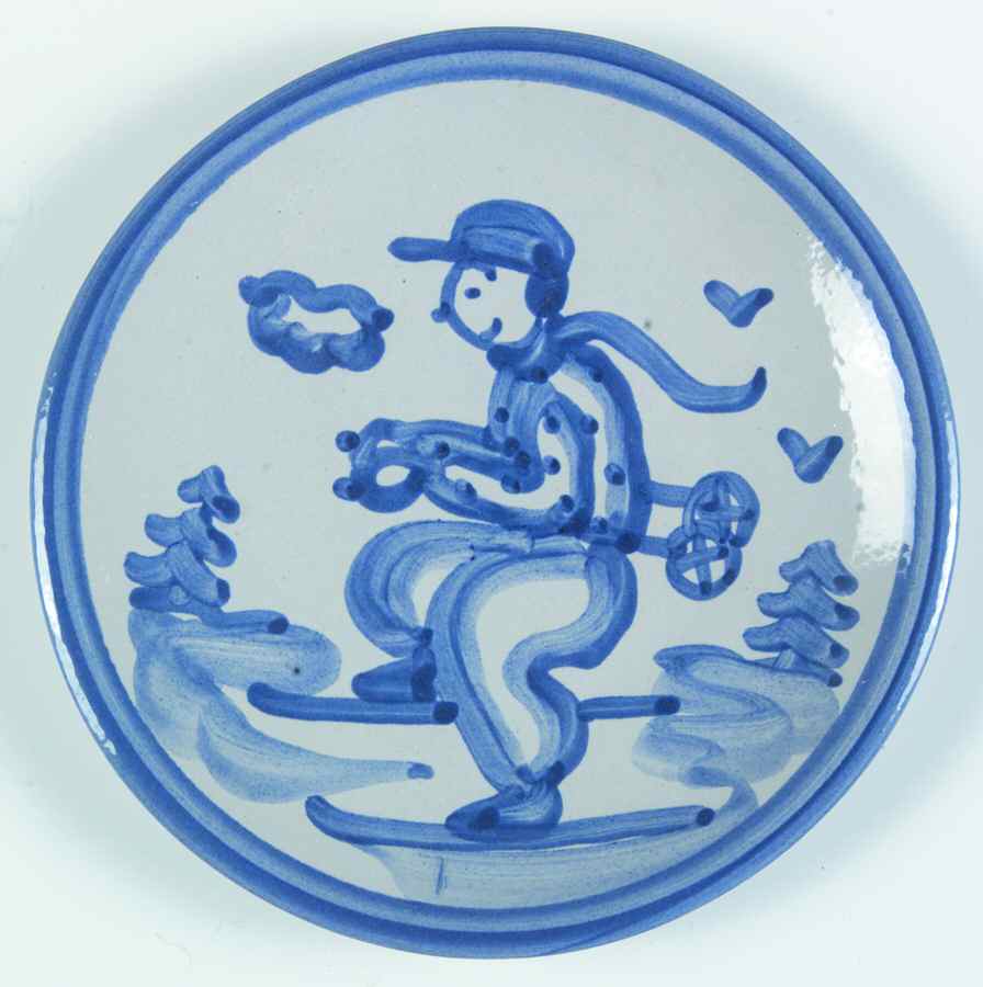 Skier Bread & Butter Plate by M A Hadley-1