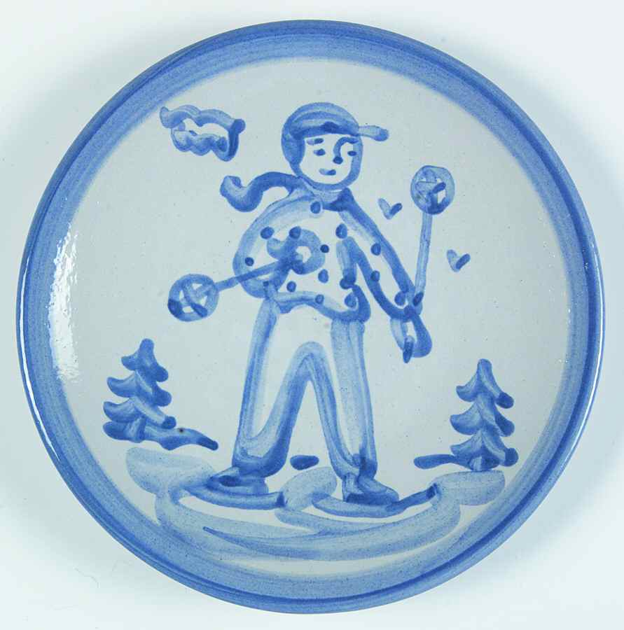 Skier Bread & Butter Plate by M A Hadley-1