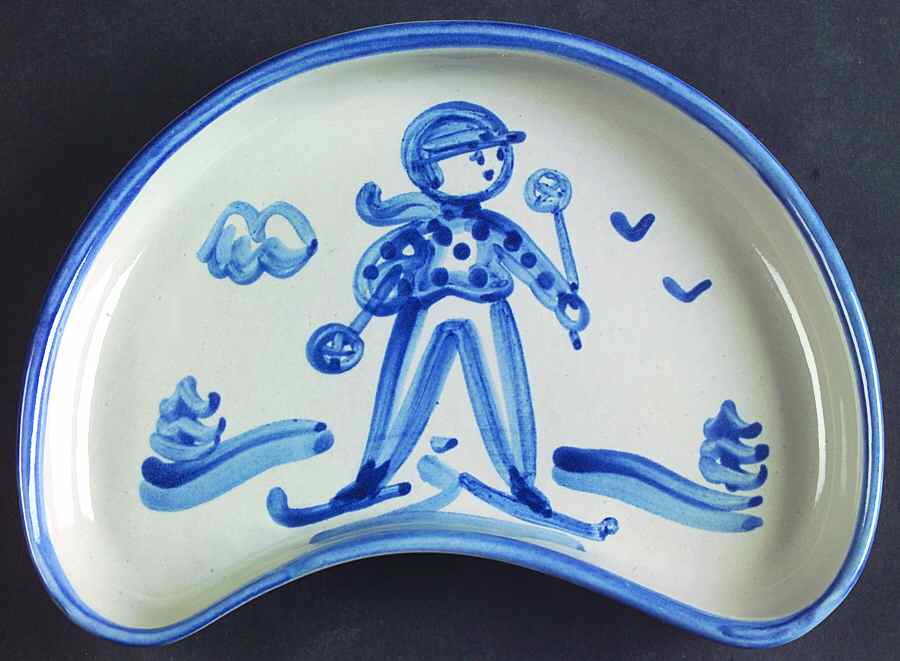 Skier Crescent Salad Plate by M A Hadley-1