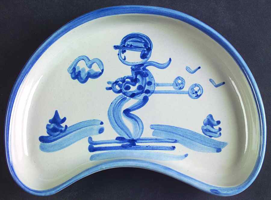 Skier Crescent Salad Plate by M A Hadley-1