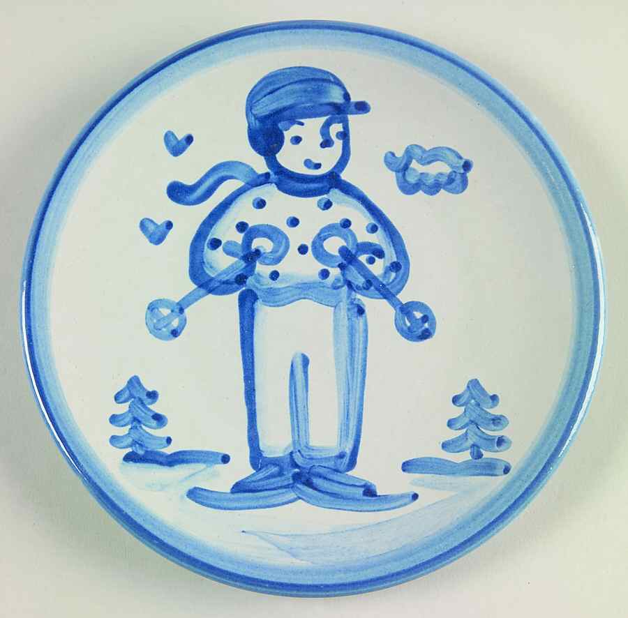 Skier Bread & Butter Plate by M A Hadley-1