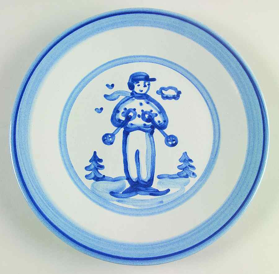 Skier Luncheon Plate by M A Hadley-1